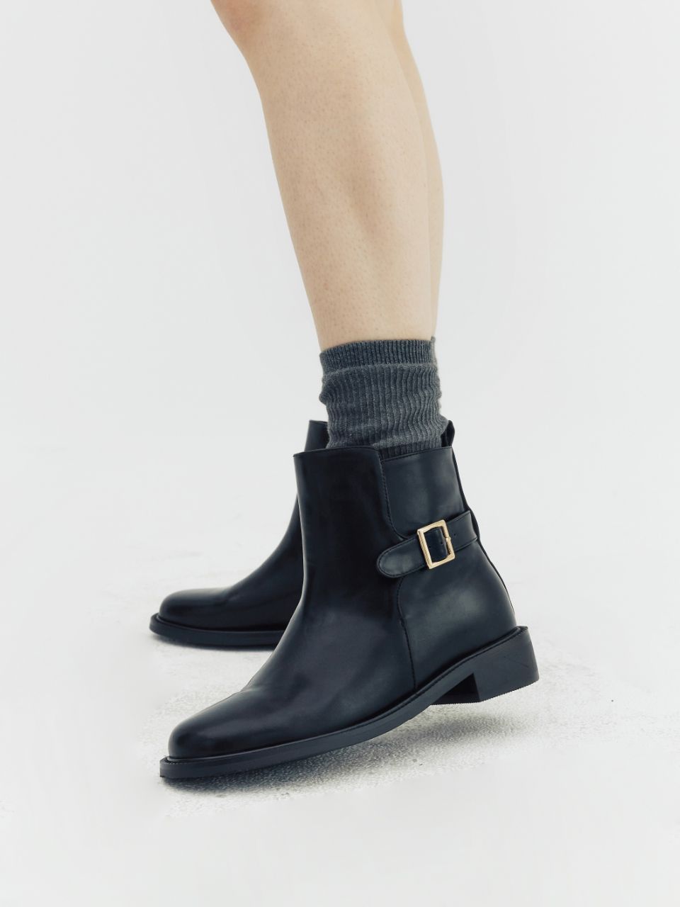 ◆KOMOREBI MUSEUM◆ Handmade buckle ankle boots I Black KM11 MUSINSA | KOMOREBI MUSEUM KM110 Handmade Buckle Ankle Boots