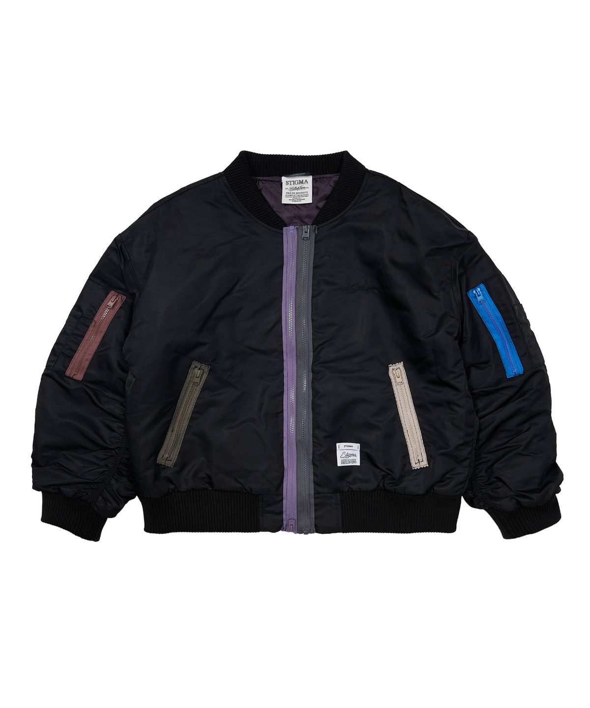 스티그마(STIGMA) ZIPPER OVERSIZED MA-1 JACKET BLACK