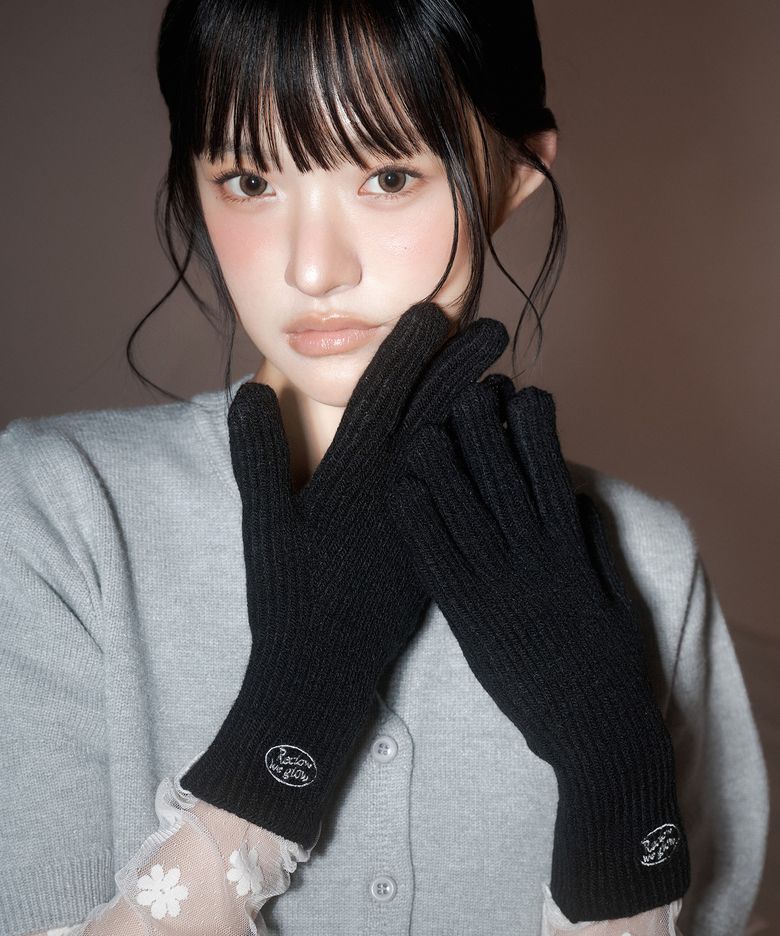 RC KNIT LOGO 장갑 BLACK