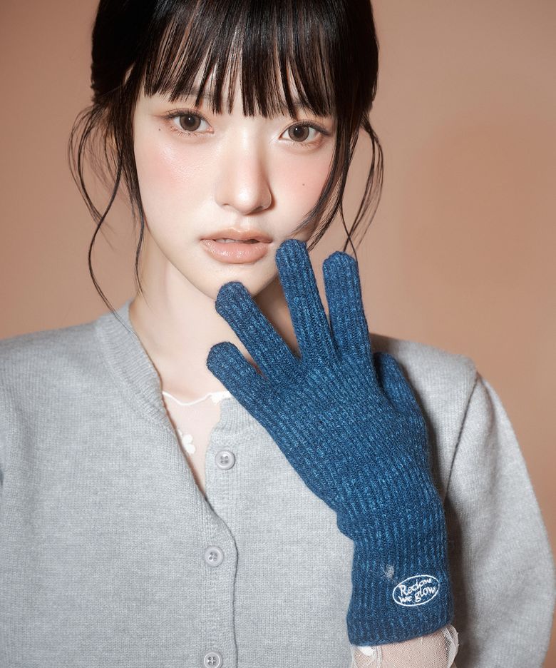 RC KNIT LOGO 장갑 BLUE