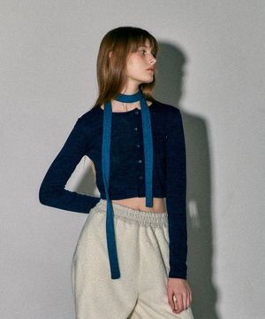 UNBALANCE SLIM CARDIGAN_NAVY
