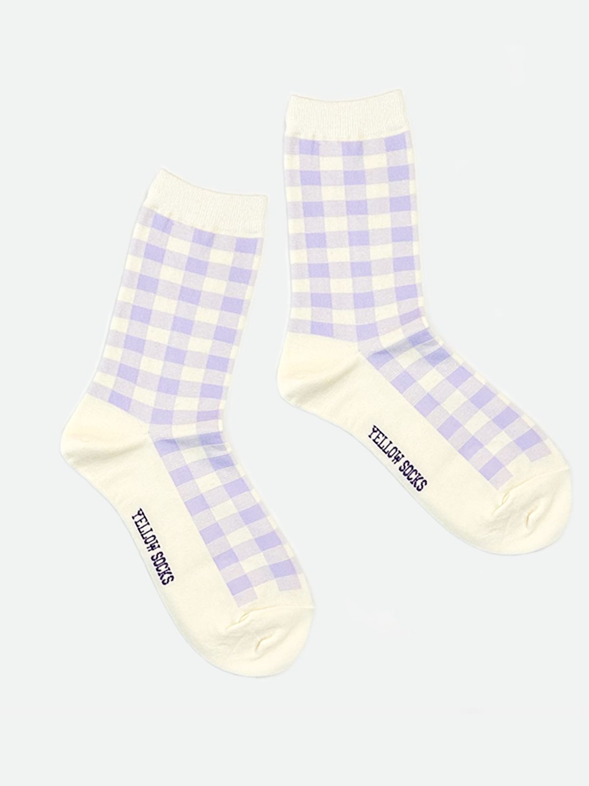 옐로우삭스(YELLOWSOCKS) 라인 체크 라벤더