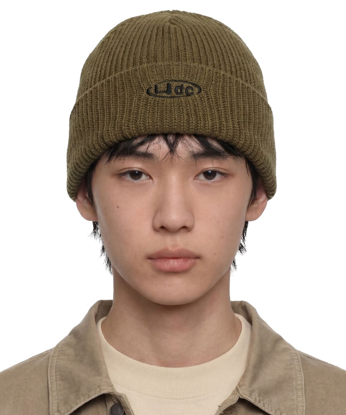 언더컨트롤(UNDERCONTROL) 겨울 슬림핏 니트 방한 로고 자수 남녀공용 솔리드 비니 모자 BEANIE / FLEX / LIQUID / KHAKI