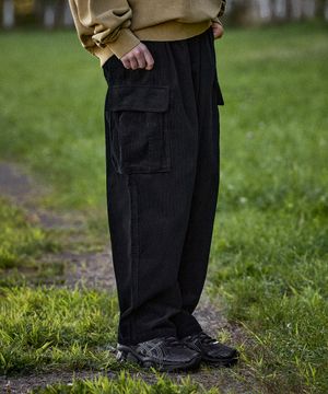 코듀로이 카고 팬츠 블랙 FPT115