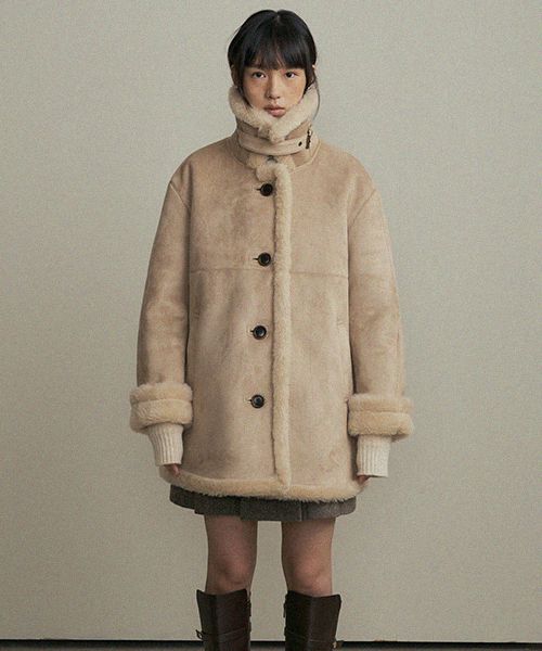 MUSINSA | LINGSEOUL suede mustang coat-beige