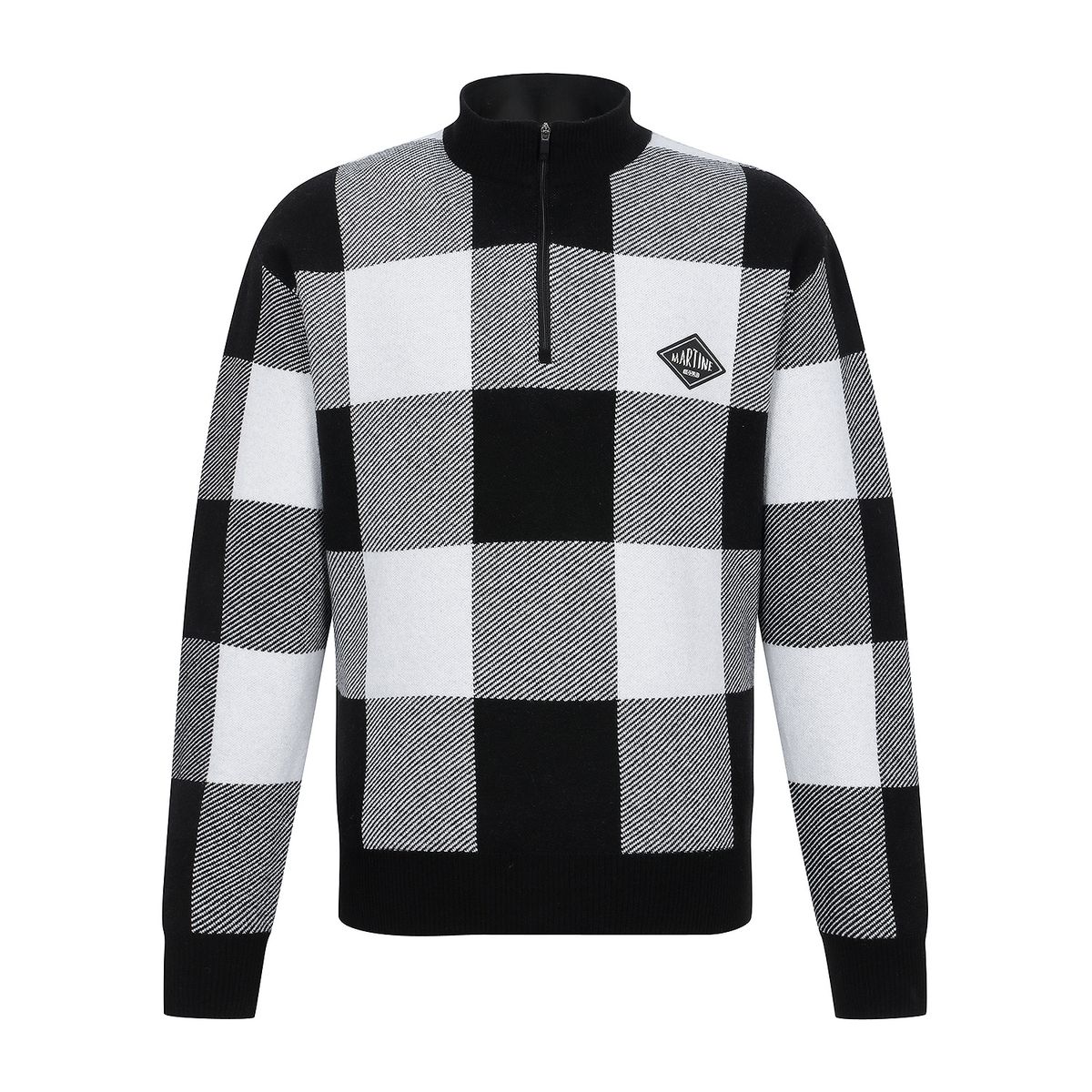 마틴골프(MARTINE GOLF) Check Half Zip-up Knit_Black (Men)