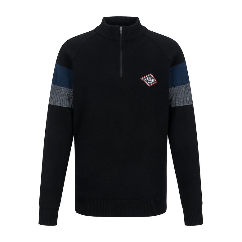 Line Point Half Zip-up Knit_Black (Men)