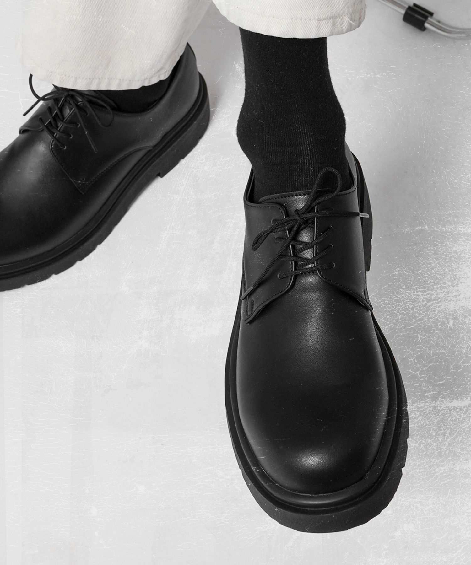 MUSINSA WE THE ROAD WTRD1603 Melange Standard 4-Hole Derby Shoes