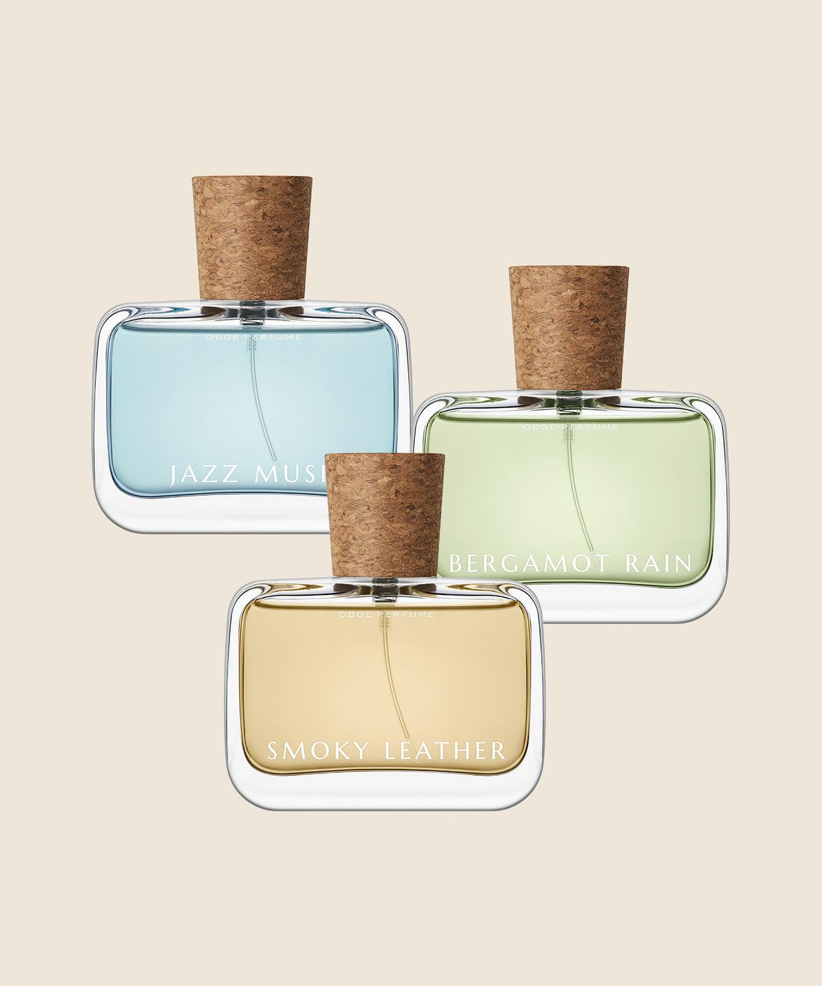오브제(OBGE) 퍼퓸 50ml 3종 세트 (베르가못 레인+재즈 머스크+스모키 레더)
