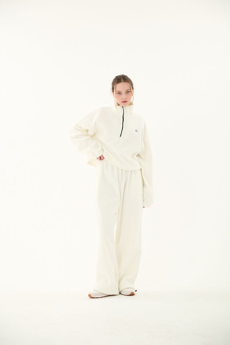 CROP HALF ZIP UP_IVORY