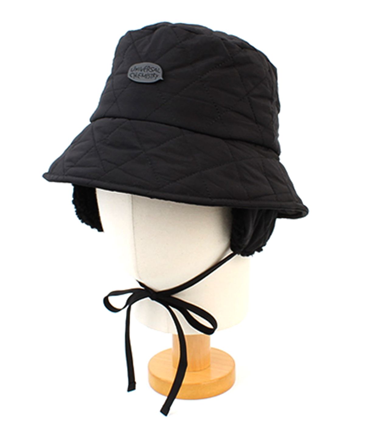 유니버셜 케미스트리(UNIVERSAL CHEMISTRY) Quilting Black Earflap Bucket Hat 귀달이모자