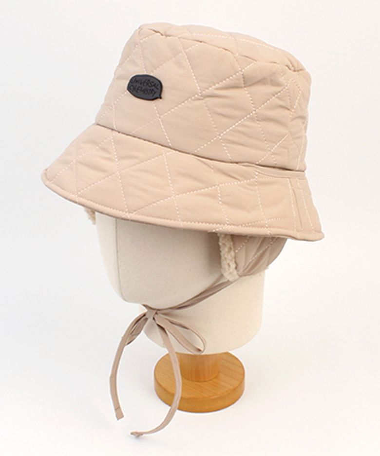 Quilting Beige Earflap Bucket Hat 귀달이모자