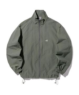레터링 윈드브레이커 자켓 카키