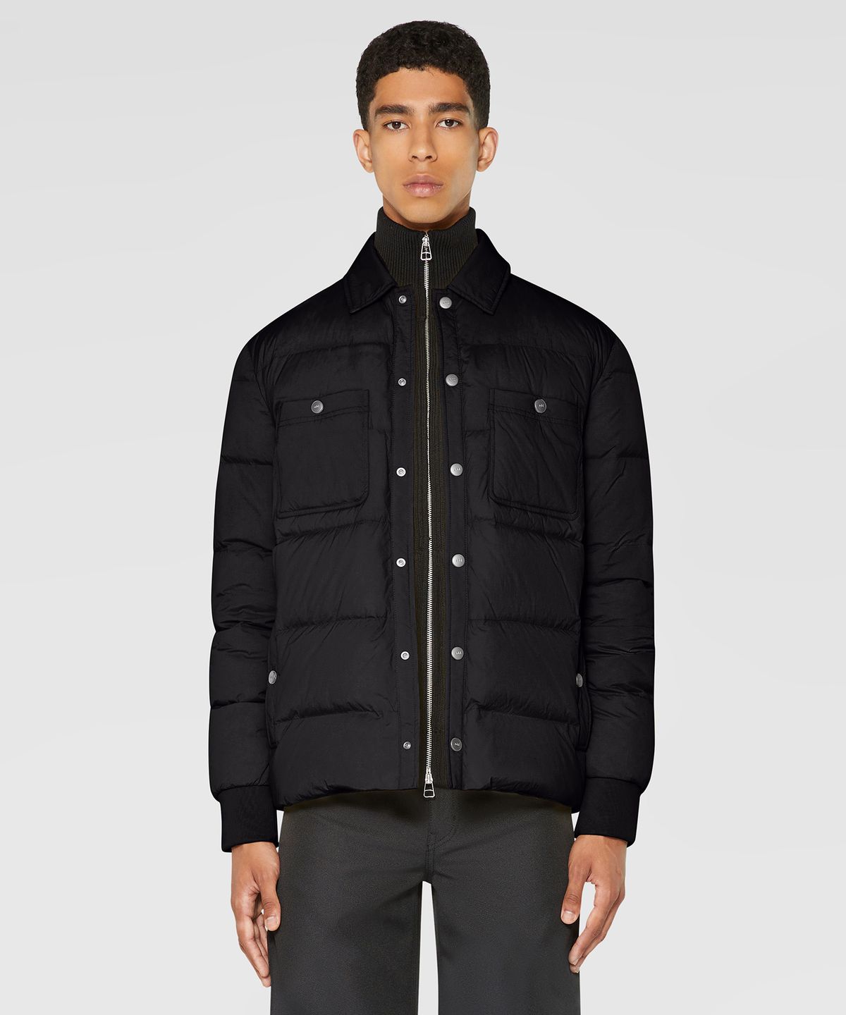 에이디디(ADD) SHIRT JACKET WITH DOWN PADDING (BLACK) [8AM630]