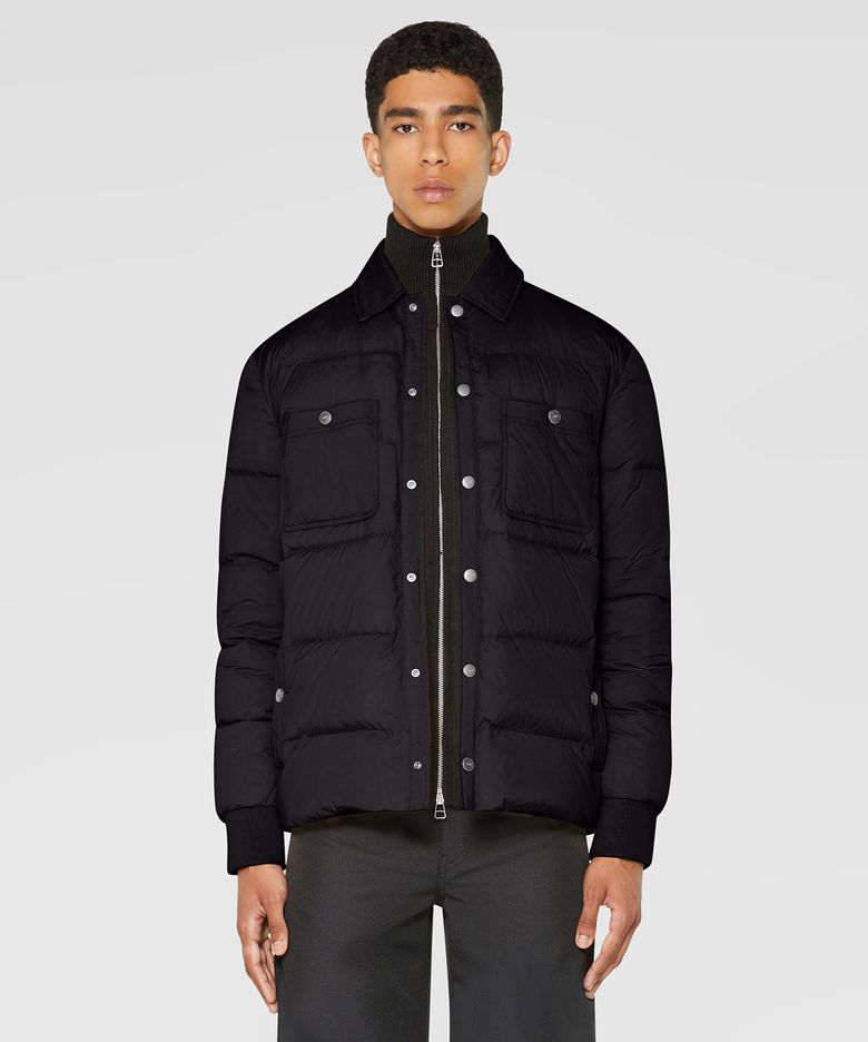 SHIRT JACKET WITH DOWN PADDING (BLACK) [8AM630]