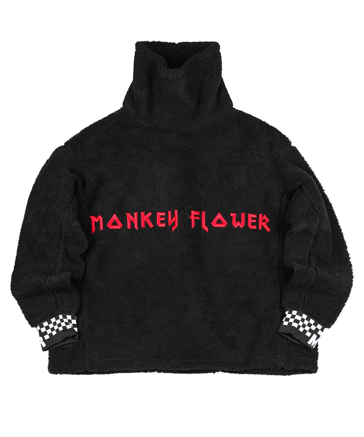 몽키플라워(Monkey Flower) 뽀글이 플리스 와이드 터틀 스웨트 셔츠/MF8WMT01U BLACK