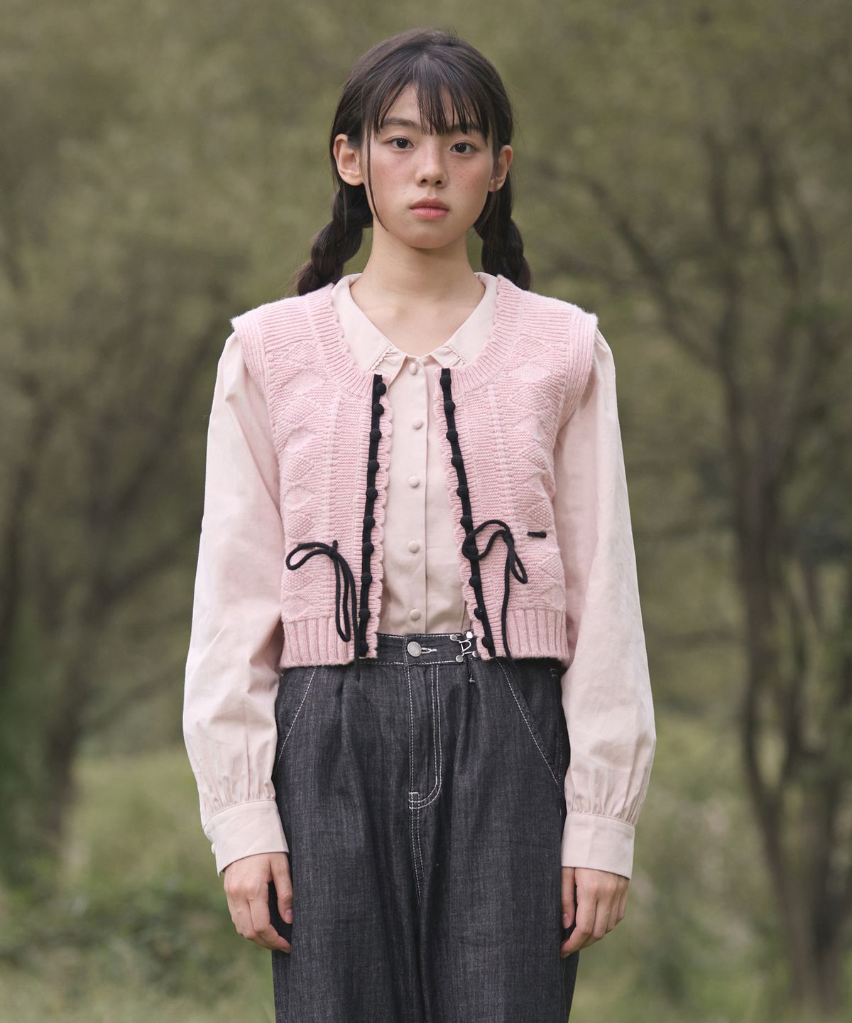바이탈싸인(VITALSIGN) Petite Ribbon Knit Vest (2colors)