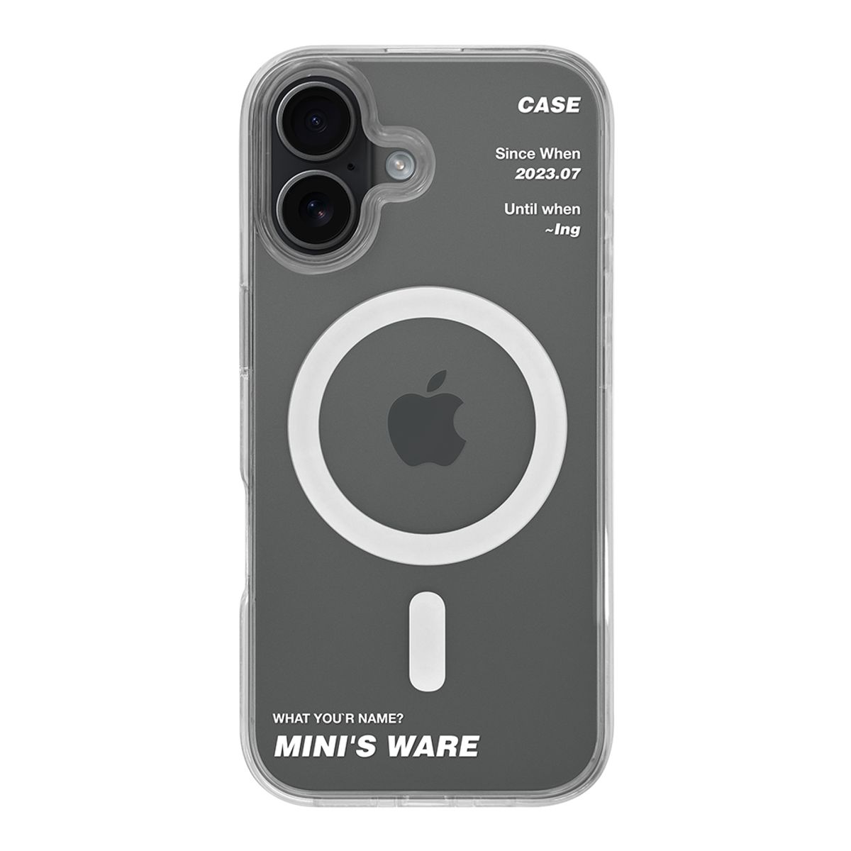 미니스웨어(MINI'S WARE) [아이폰17추가] BASICLOGO MAGSAFE JELLYHARD CASE_WHITE NAME