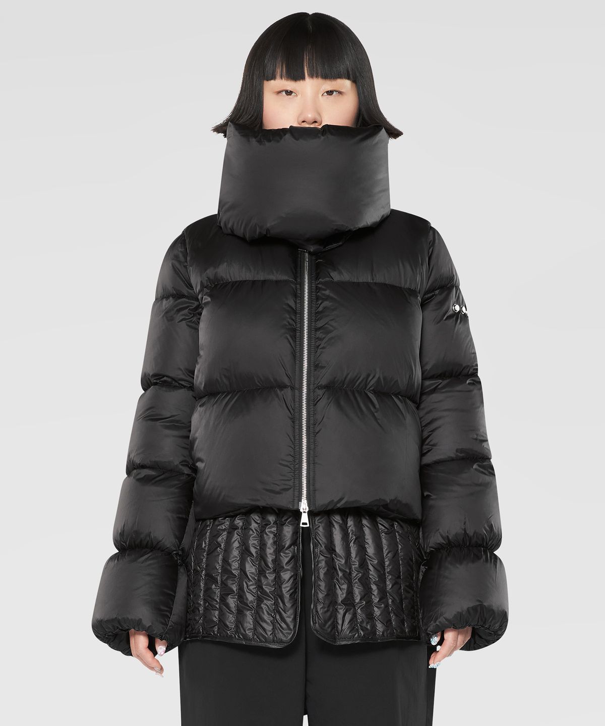 에이디디(ADD) SHORT DOWN JACKET WITH DETACHABLE SCARF (BLACK) [8AW333]