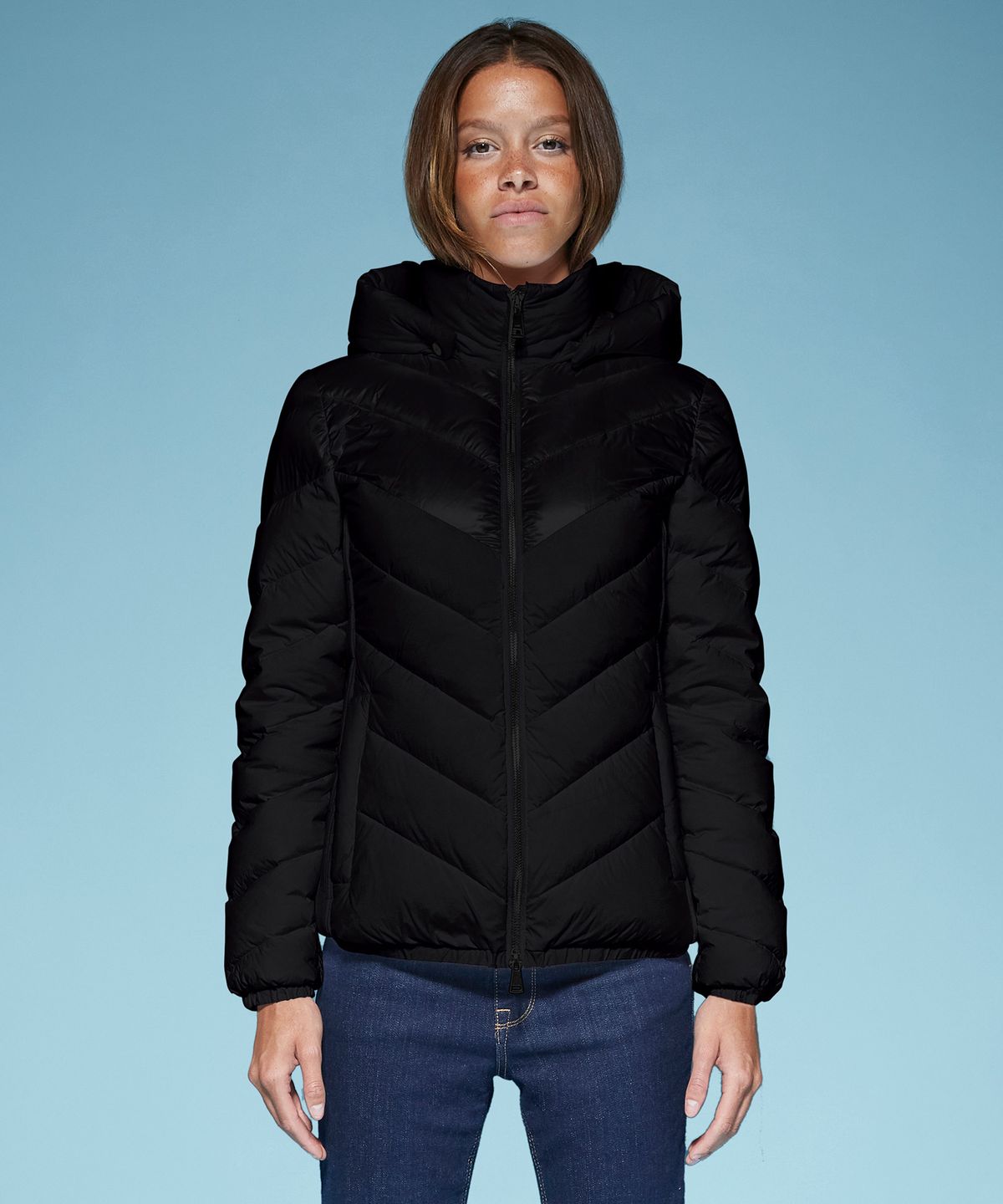 에이디디(ADD) DOWN JACKET WITH DETACHABLE HOOD (BLACK) [8AW663]