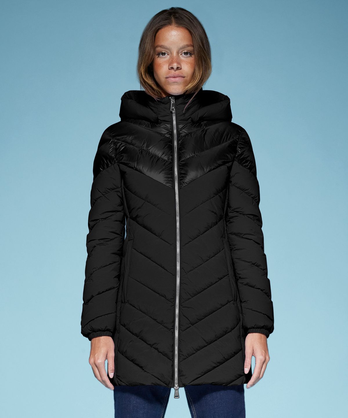 에이디디(ADD) DOWN COAT WITH DETACHABLE HOOD (BLACK) [8AW664]