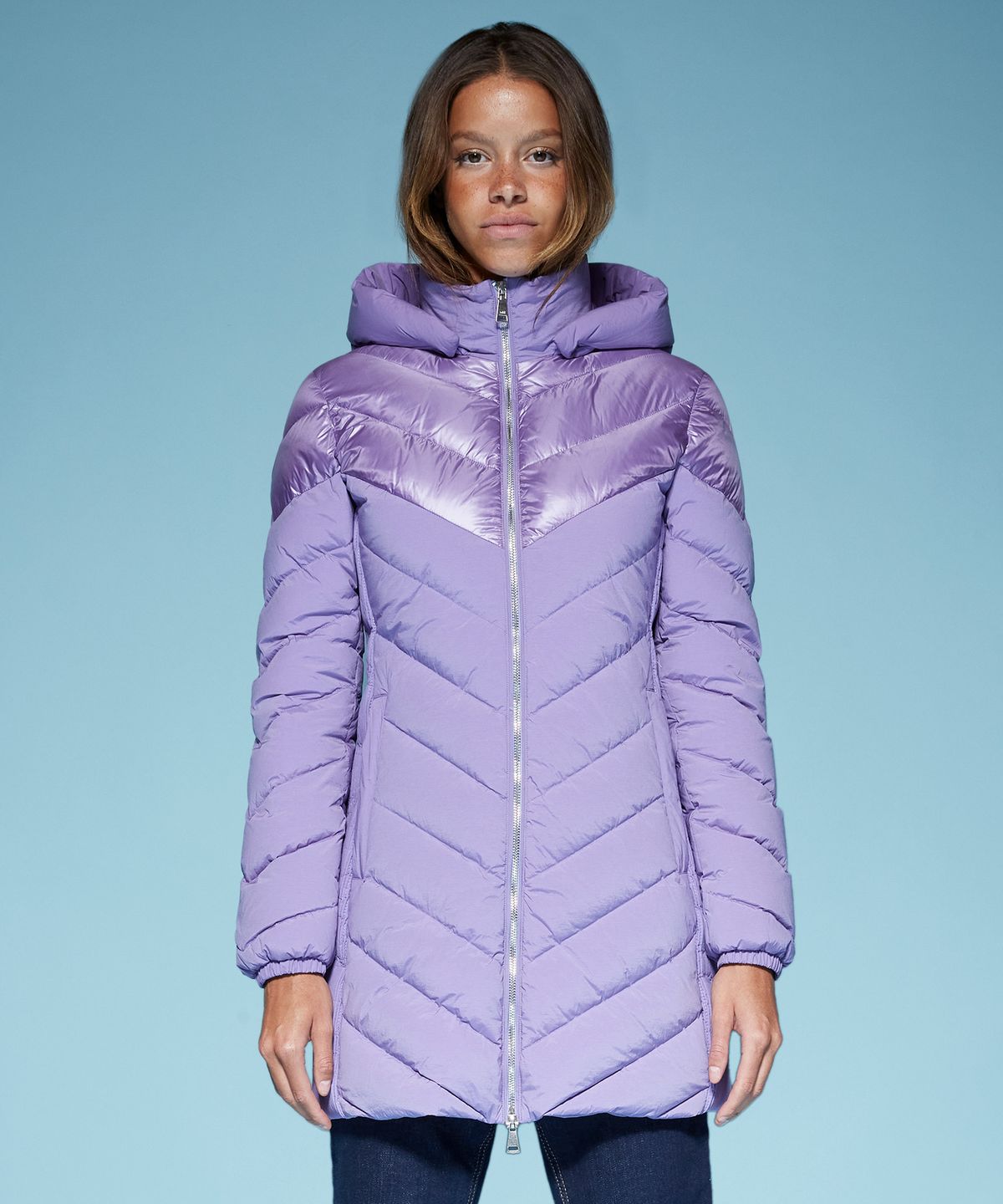 에이디디(ADD) DOWN COAT WITH DETACHABLE HOOD (PURPLE) [8AW664]