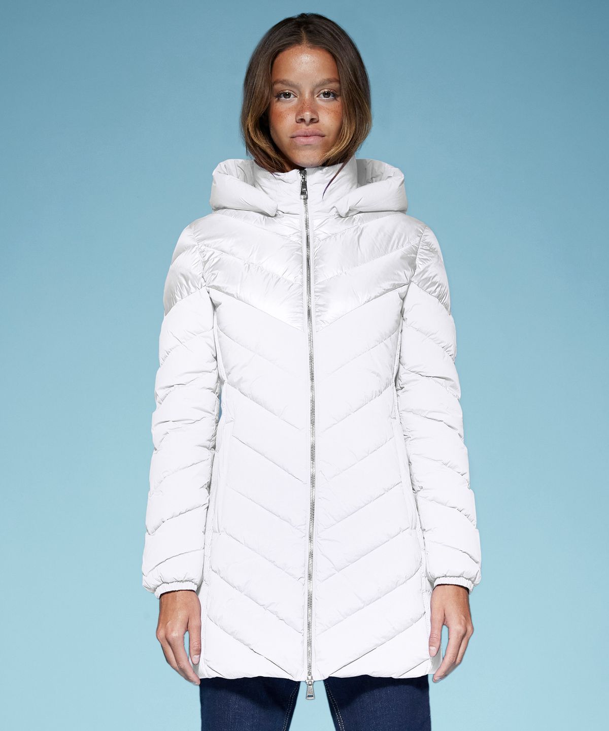 에이디디(ADD) DOWN COAT WITH DETACHABLE HOOD (WHITE) [8AW664]