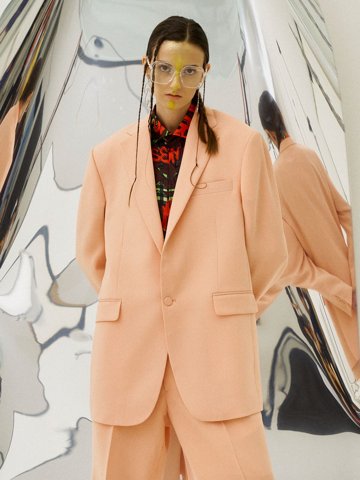 그리디어스(GREEDILOUS) Peach Full Color Basic Blazer