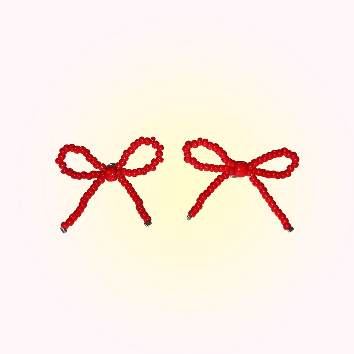 러브오낫(LOVE OR NOT) Red Ribbon Beads Earring