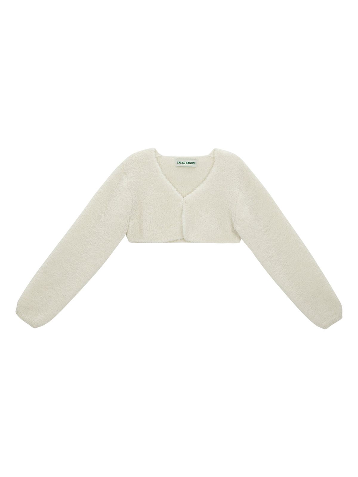샐러드바구니(SALAD BAGUNI) Super Cropped Wool Jacket_white