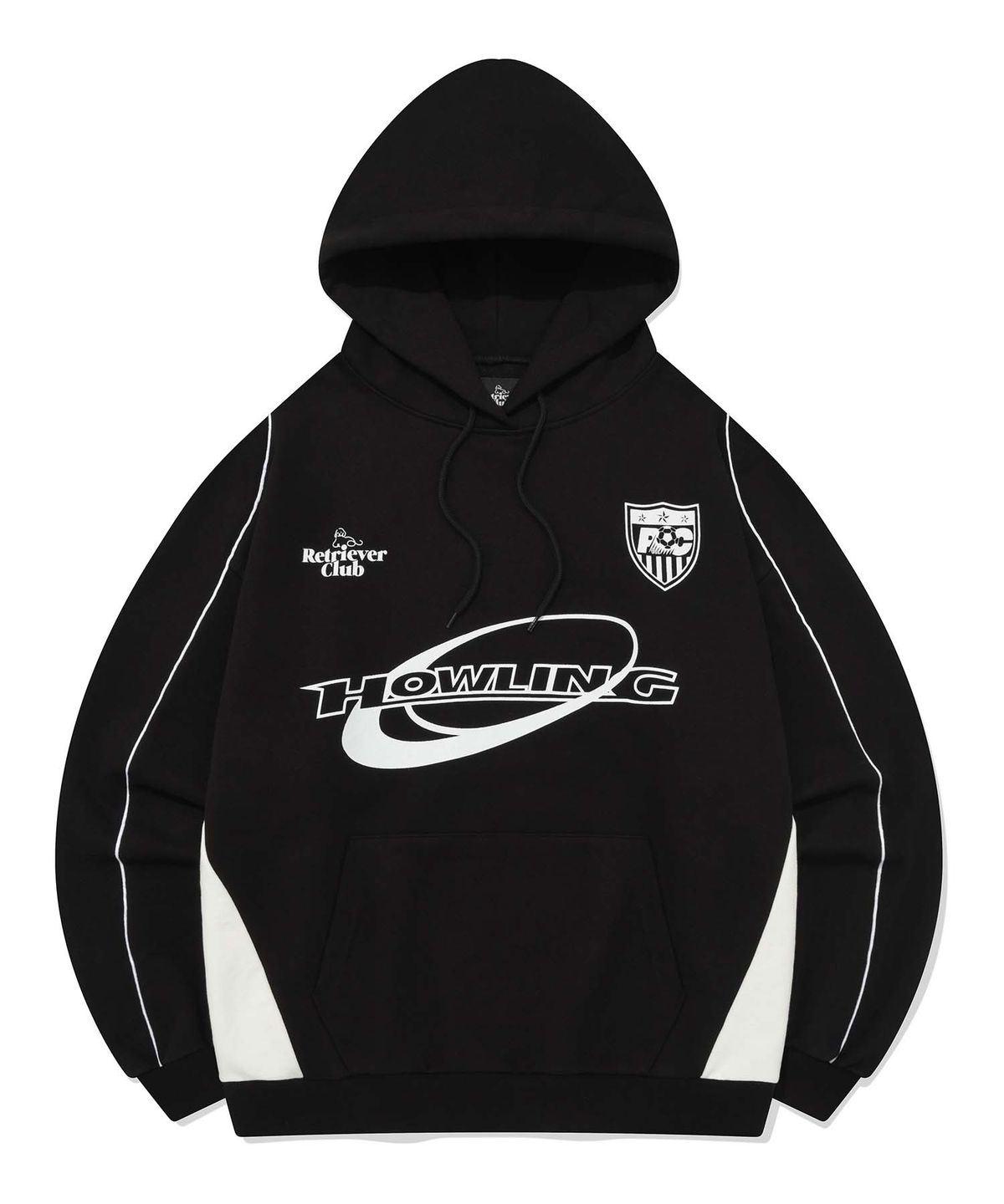리트리버클럽(RETRIEVER CLUB) HOWLING SOCCER HOODIE [BLACK]