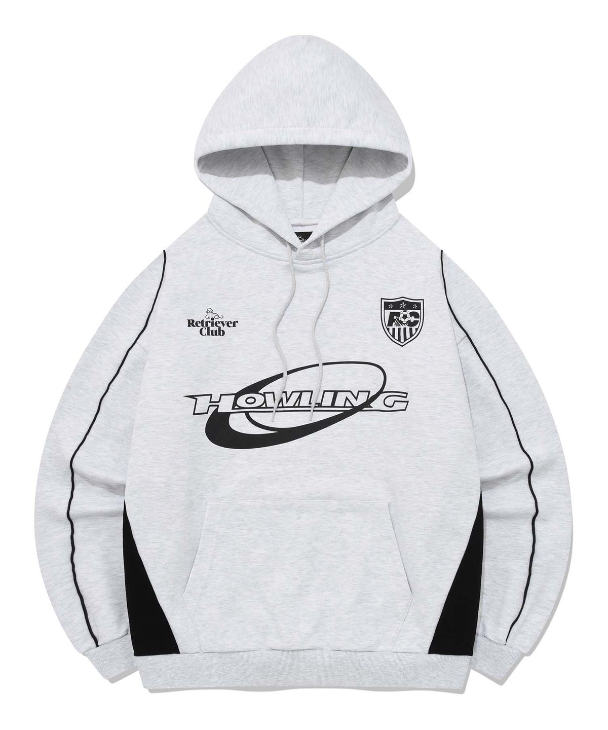 리트리버클럽(RETRIEVER CLUB) HOWLING SOCCER HOODIE [MELANGE GRAY]