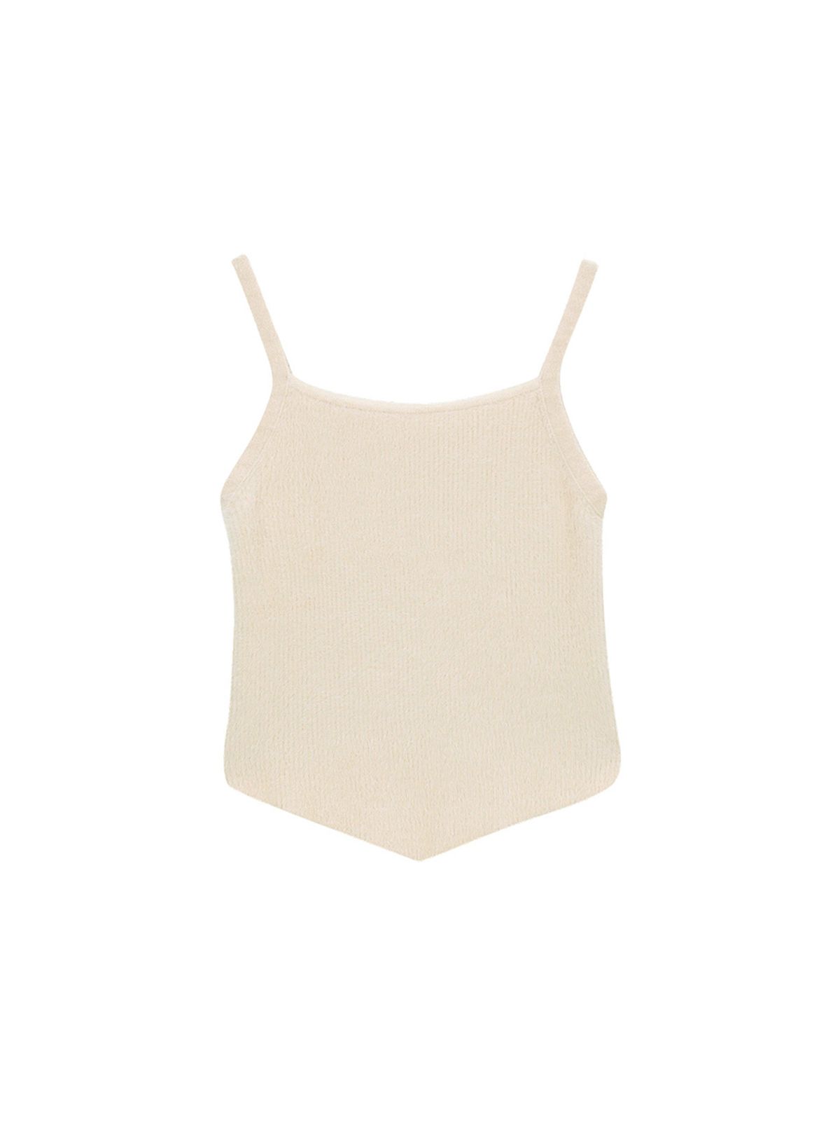 샐러드바구니(SALAD BAGUNI) Pointed Hairy Strap Top_cream