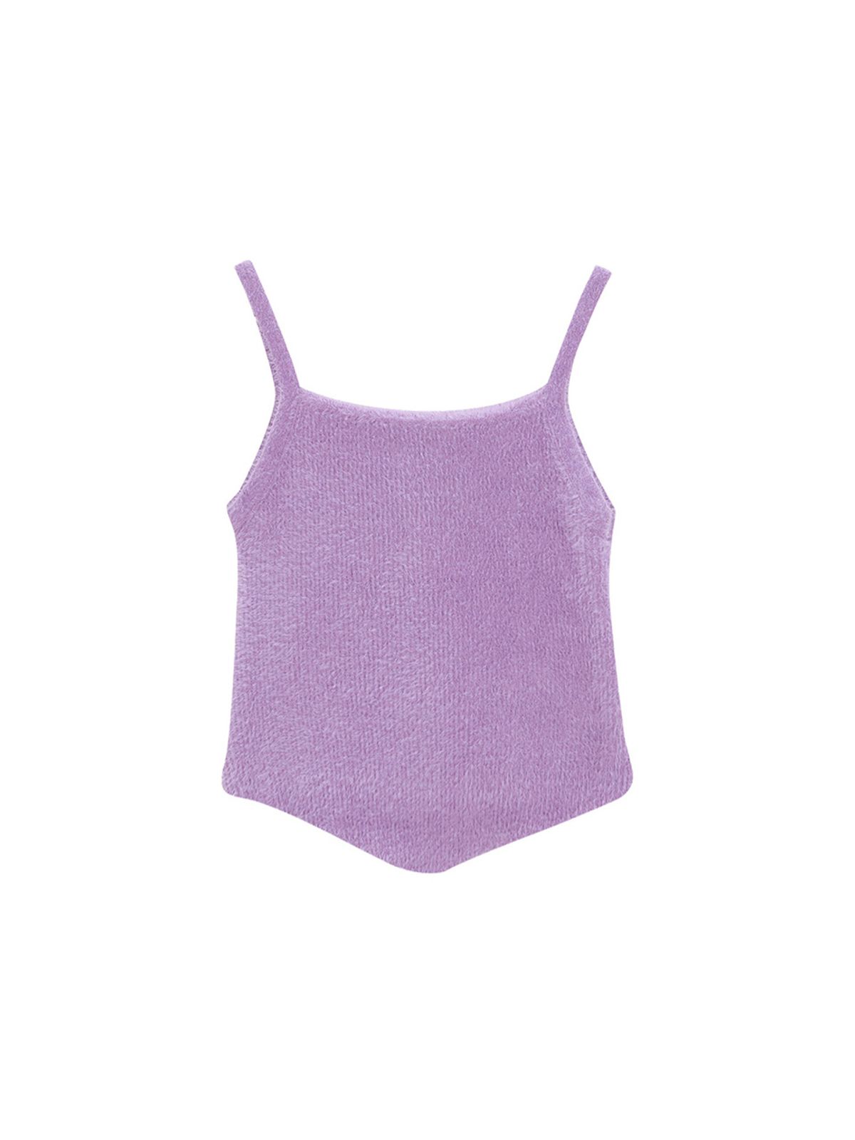 샐러드바구니(SALAD BAGUNI) Pointed Hairy Strap Top_purple