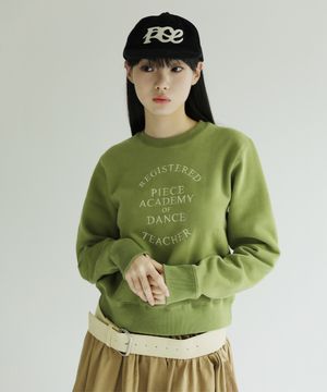 SLOGAN CROP SWEATSHIRTS (AVOCADO)