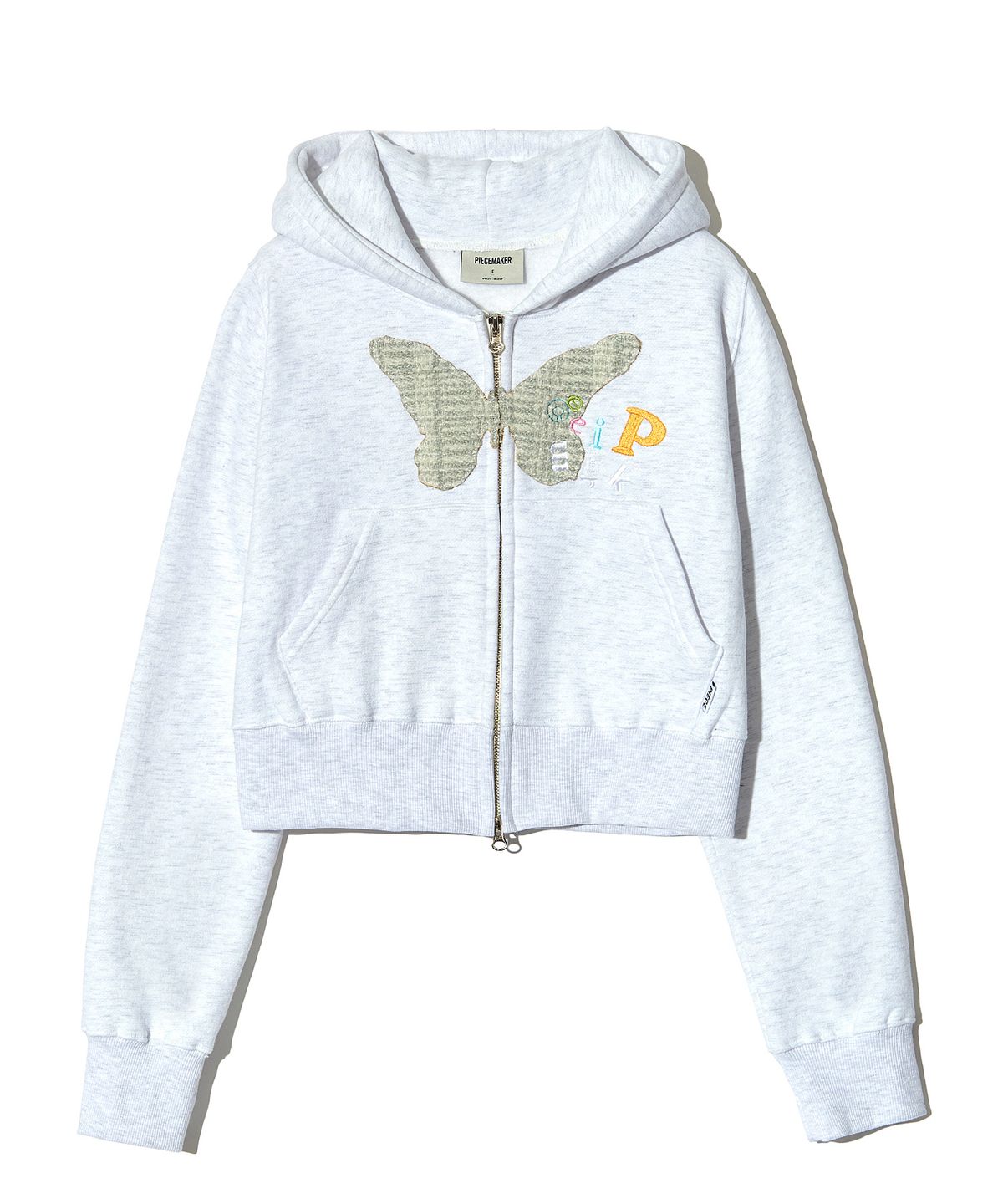 피스메이커(PIECE MAKER) BF PIECE CROP ZIP HOODIE (W.MELANGE)