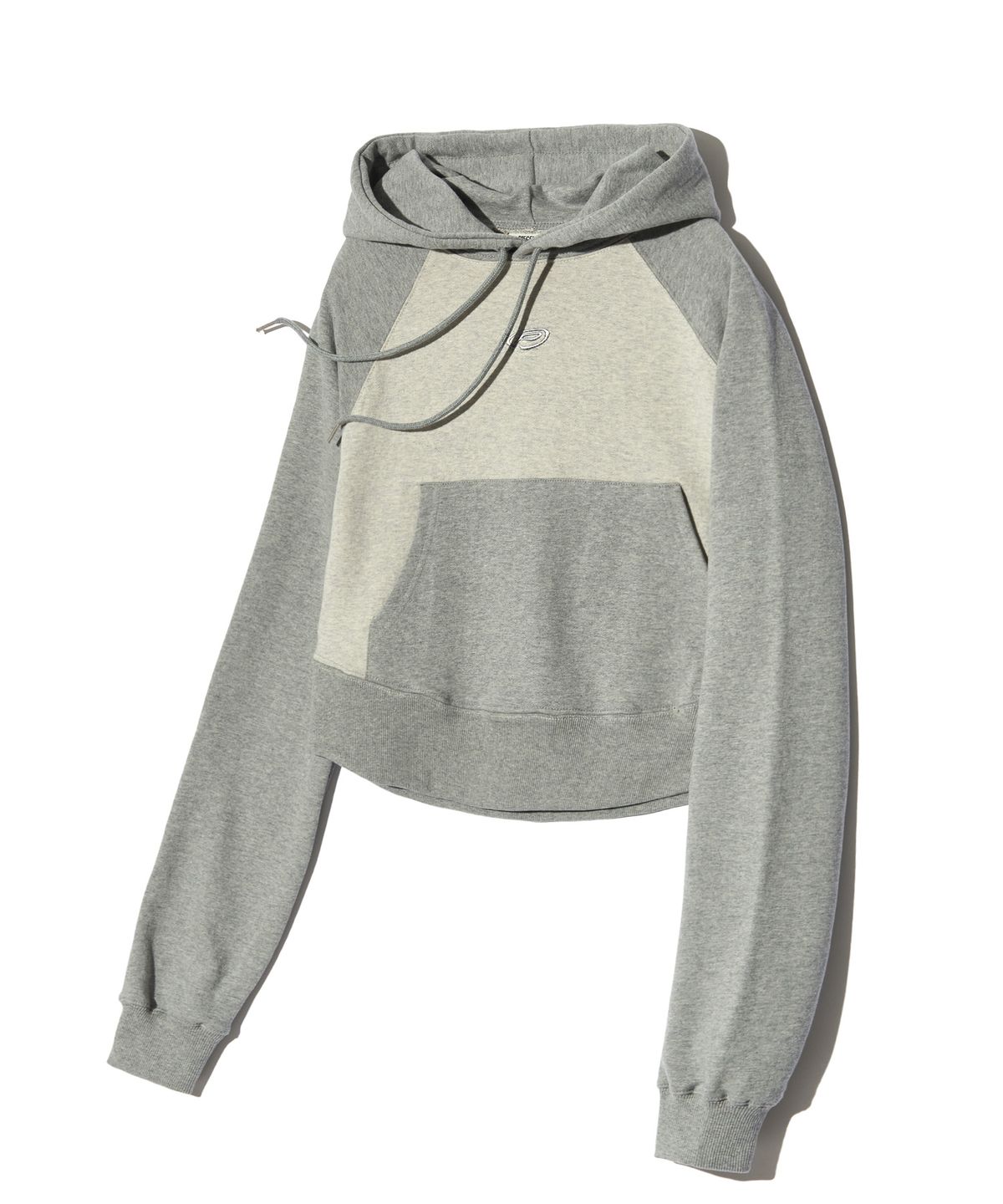 피스메이커(PIECE MAKER) EX CIRCLE HEM CROP HOODIE (GREY)