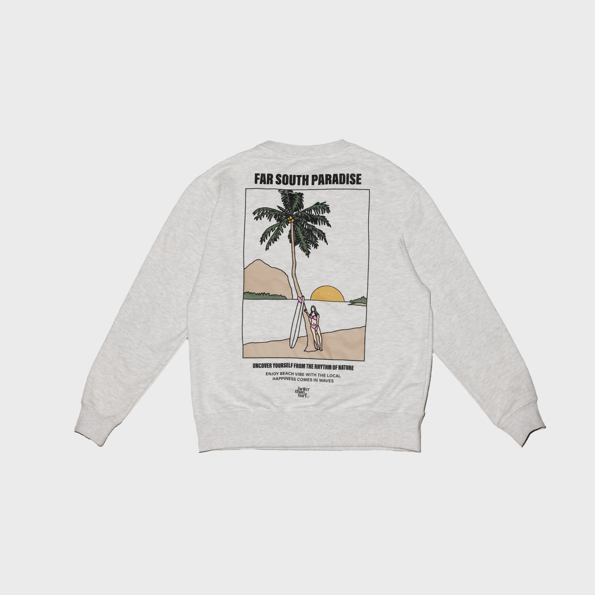 배러댄서프(BETTER THAN SURF) RETRO PARADISE SWEAT SHIRT - GREY