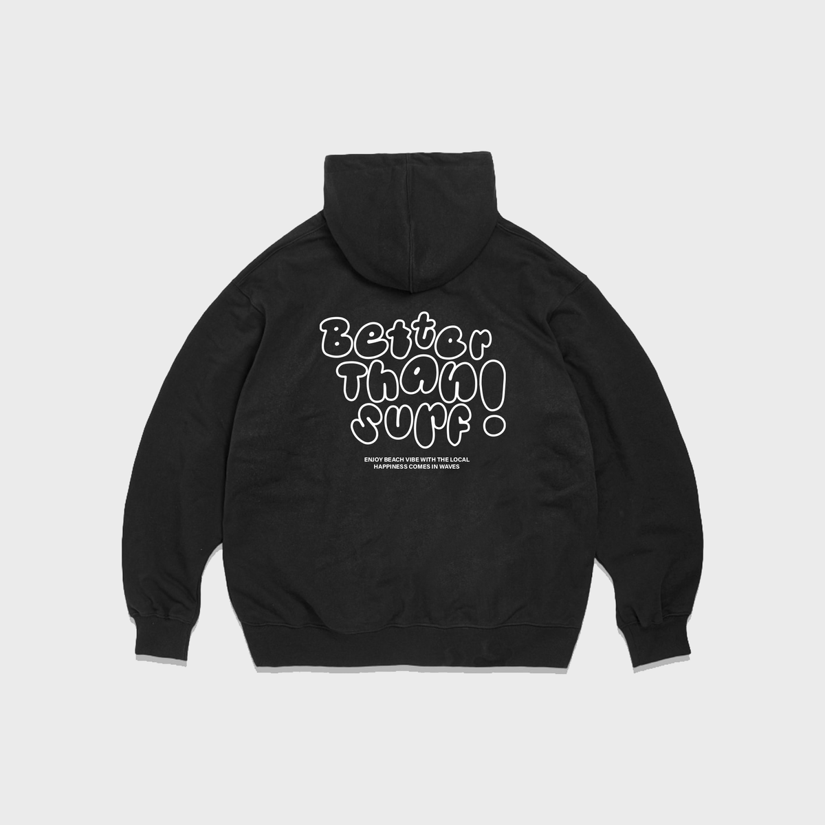 배러댄서프(BETTER THAN SURF) SURF LOGO FLEECE SWEAT SHIRT - BLACK