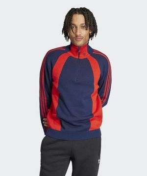 쿼터 지퍼 점퍼 - 네이비:레드 / IR7128