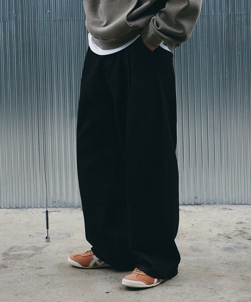 MUSINSA | GAKKAI UNIONS Two-Tuck Basic Wide Denim Pants Black