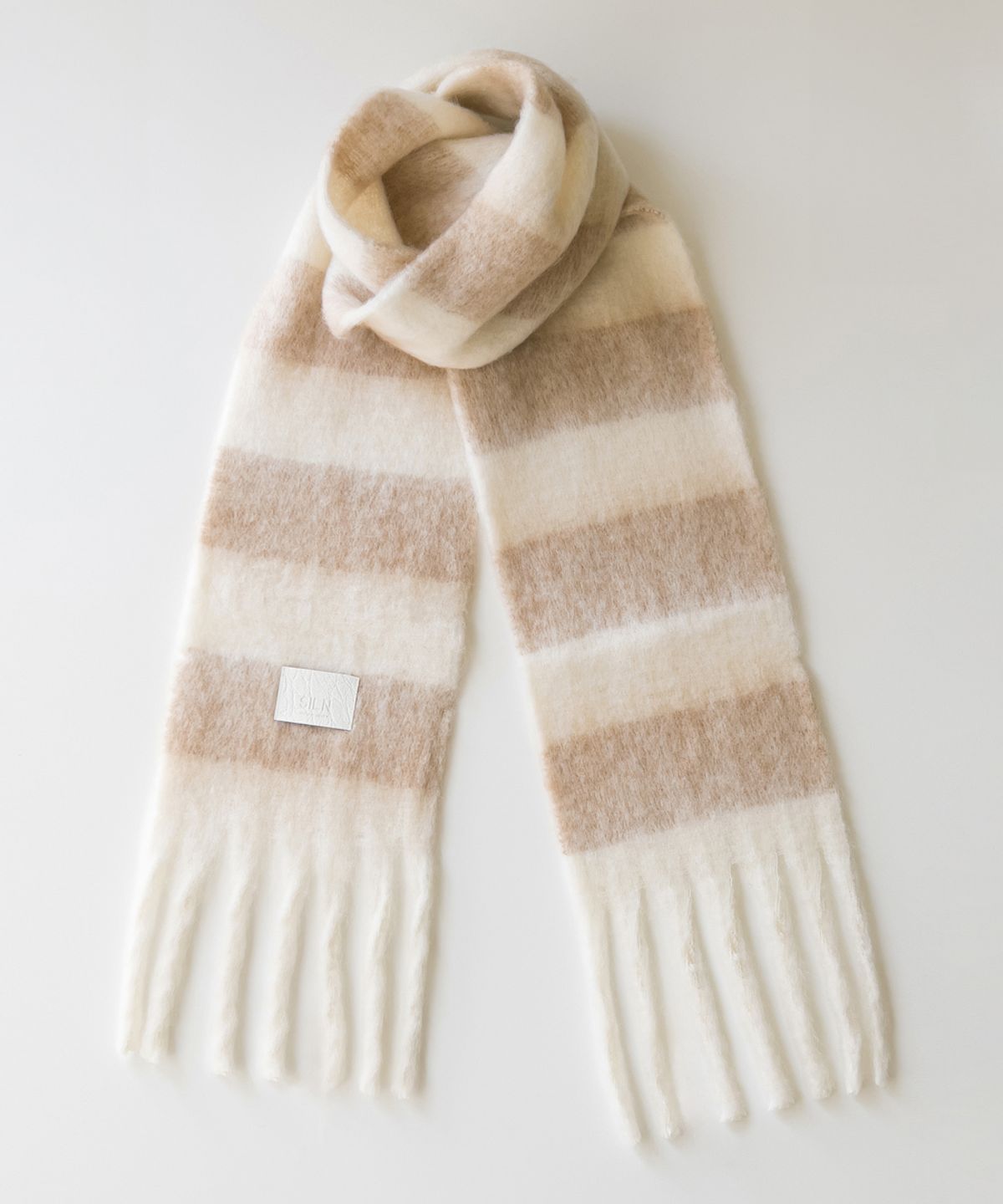 실른(SILN) Stripe long muffler (CREAM BEIGE)
