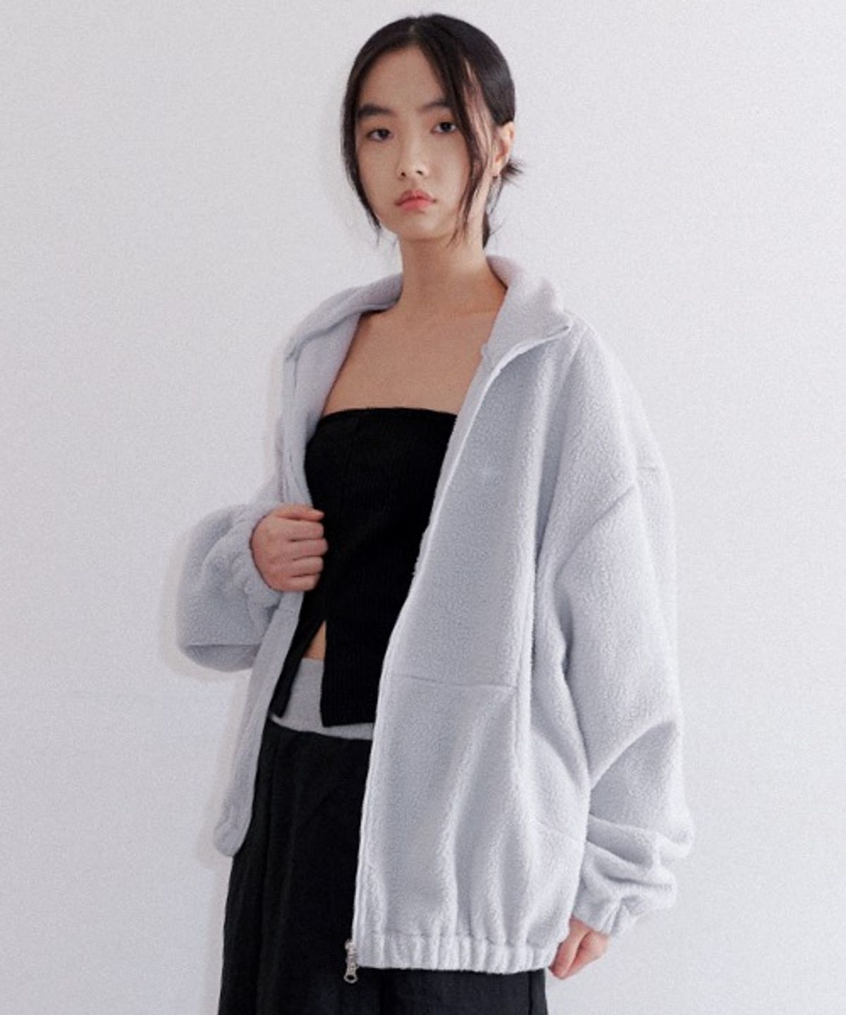 더파코(THE FACO) FAVICON FLEECE ZIPUP JUMPER GRAY