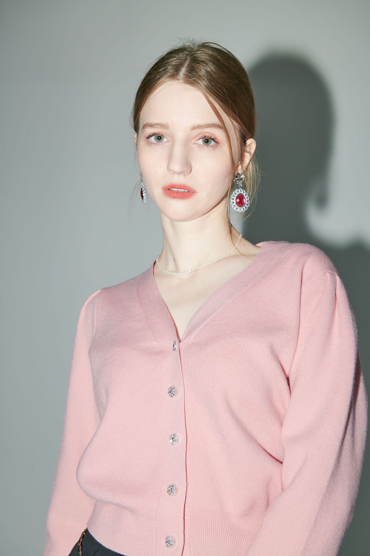 로트르드민(LAUTREDE MIN) Lautre de min shine Pink knit cardigan