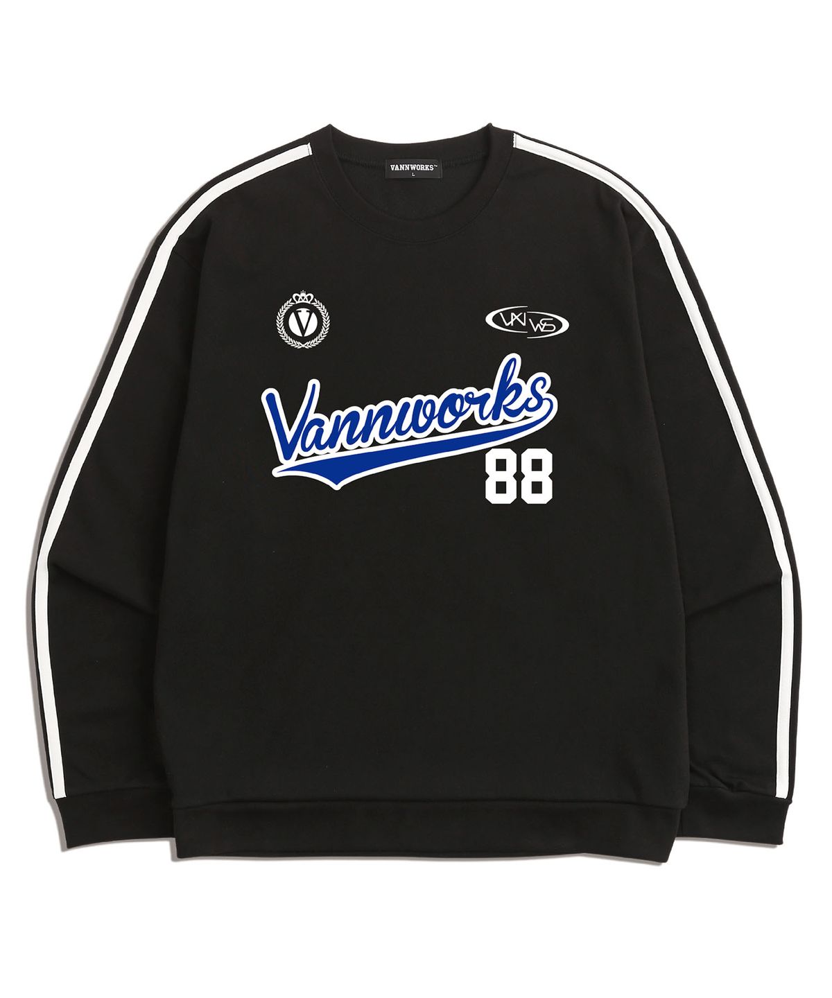 밴웍스(VANNWORKS) 테일 로고 유니폼 져지 맨투맨 (VLS0040) 블랙/블루