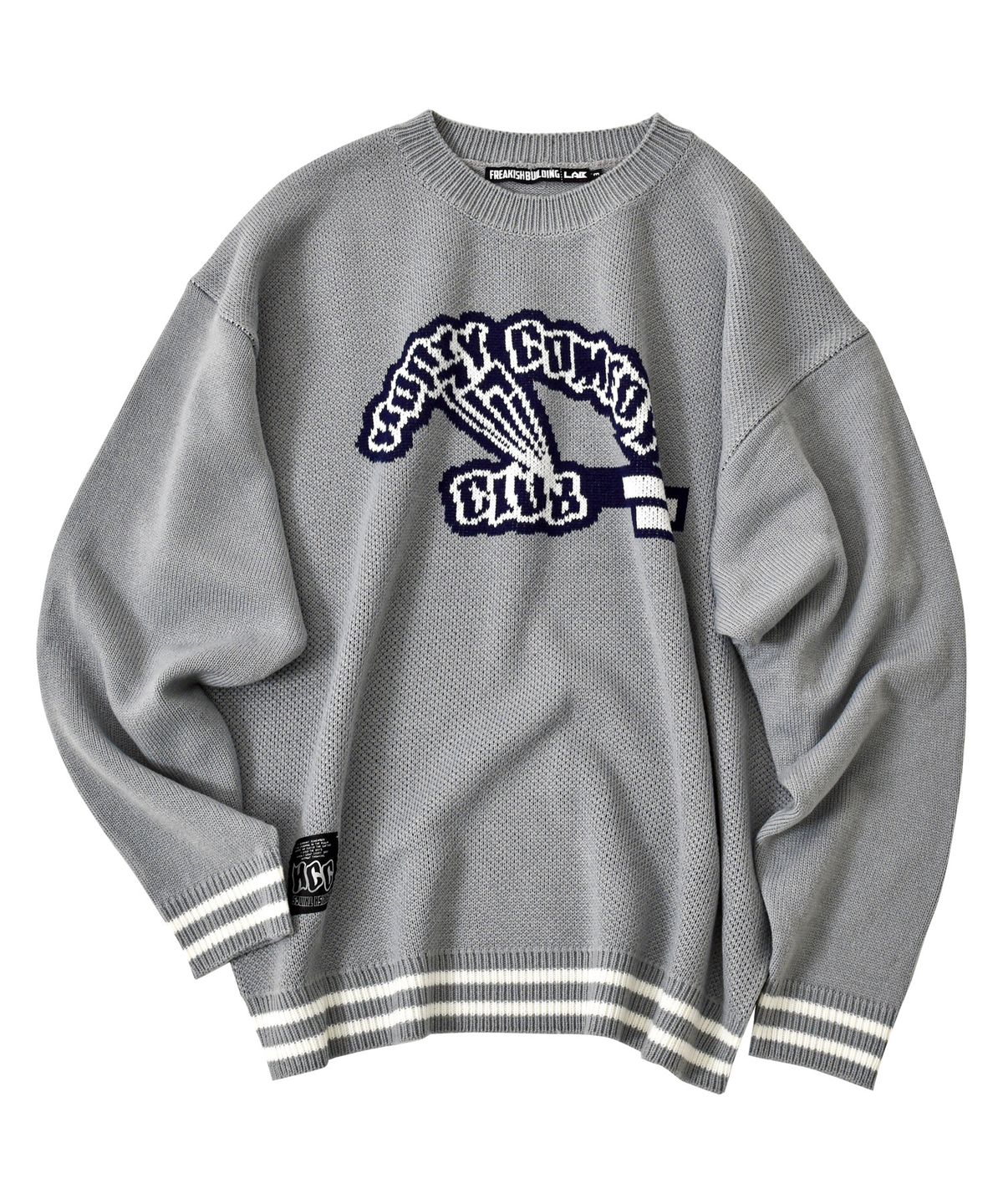 프리키쉬빌딩(FREAKISH BUILDING) SMILING EYES KNIT SWEATER (GREY)