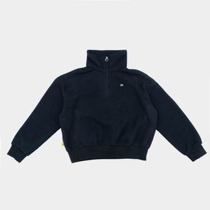 [daub X 효정] 여성 FUR 하프집 맨투맨_BLACK