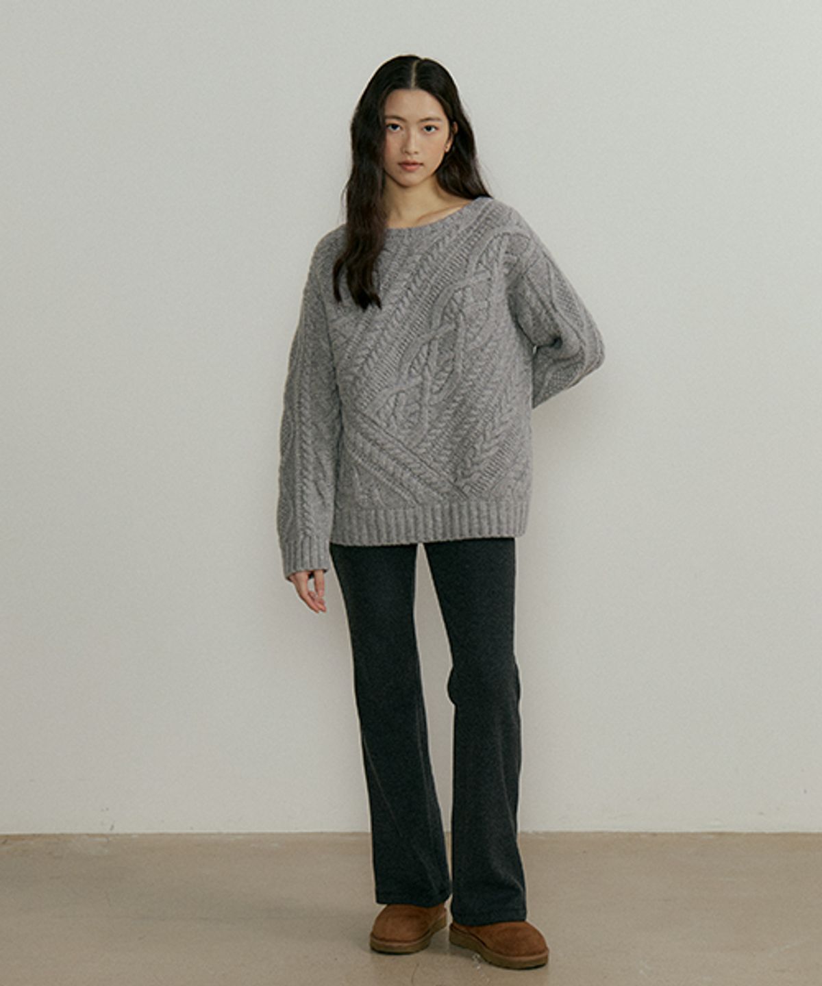 링서울(LINGSEOUL) fleece banded pants-gray