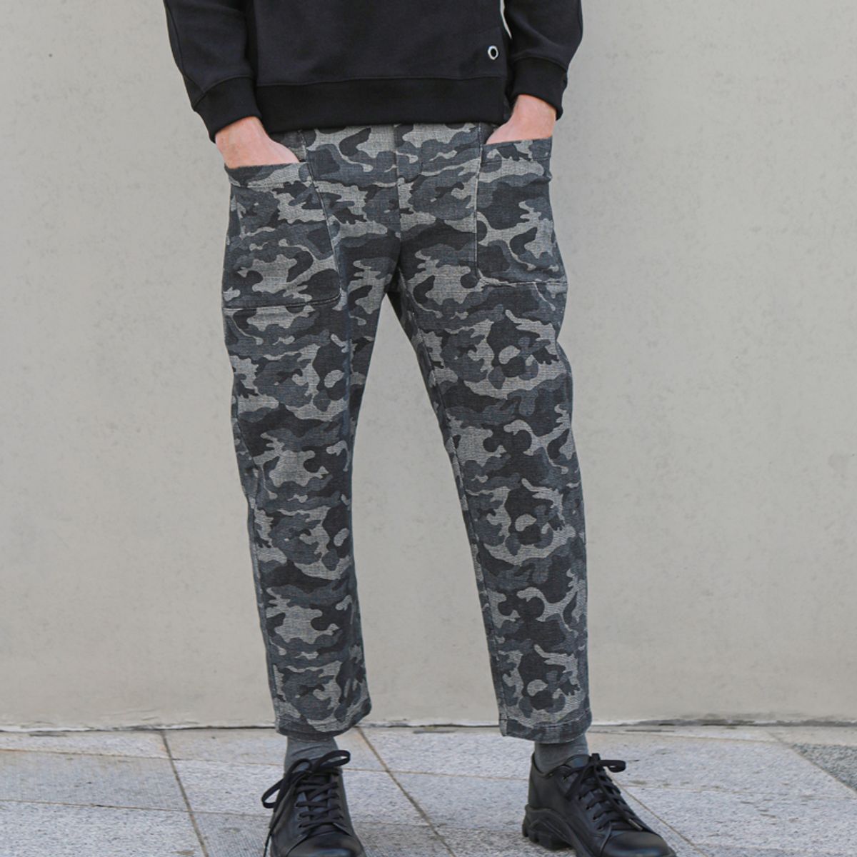 커스텀어스(CUSTOMUS) 아크체스 백기모 워싱스판 배기팬츠 CXS21WWPTA84
