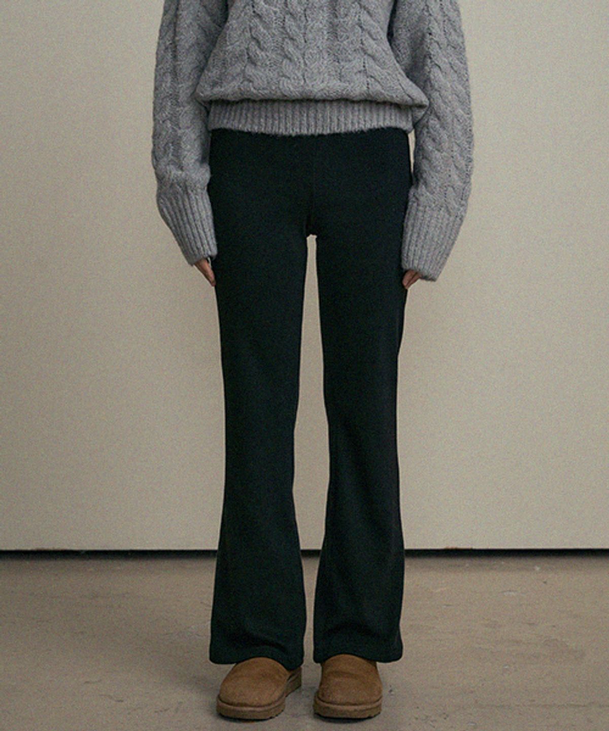 링서울(LINGSEOUL) fleece banded pants-black